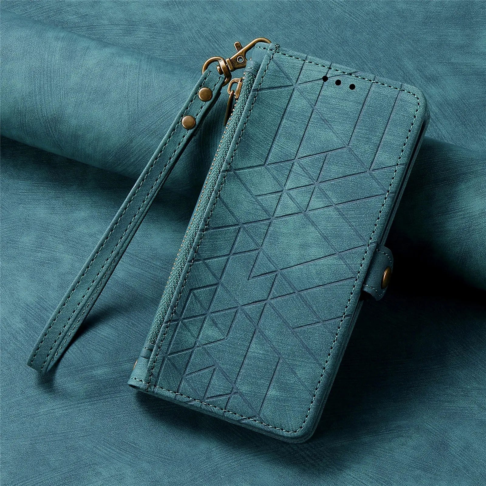 Hand Strap Wallet Zipper Leather Galaxy S Case - DealJustDeal