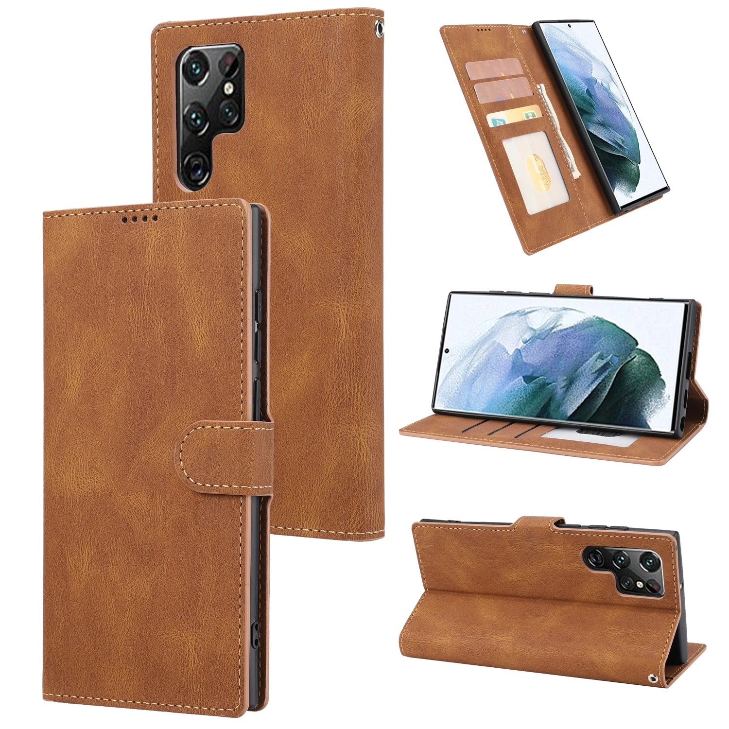 Card Holder Leather Galaxy S Case - DealJustDeal