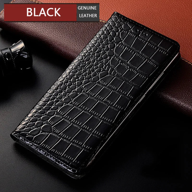 Magnetic Flip Crocodile Genuine Leather Galaxy Note and S Case - DealJustDeal