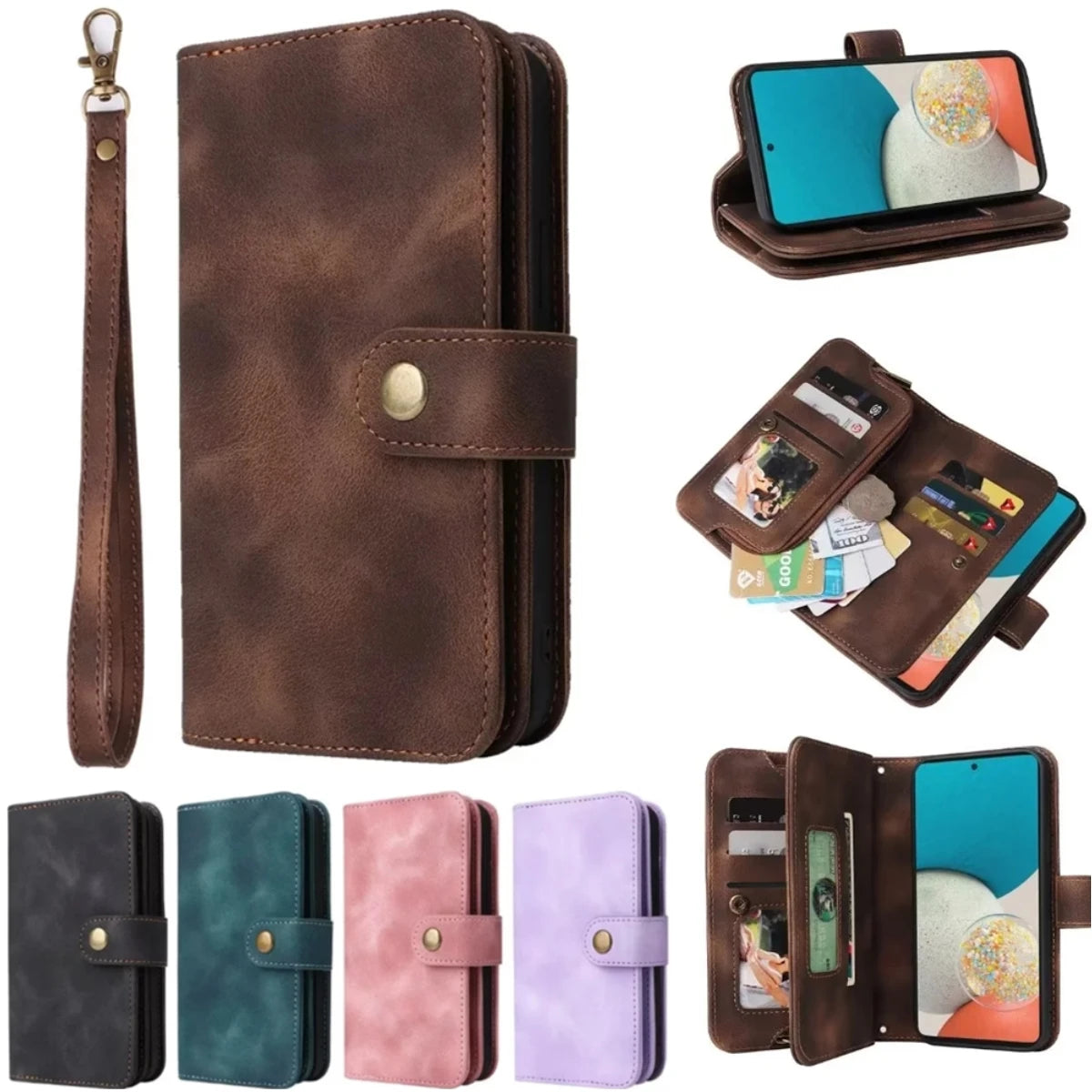 Lanyard Wallet Leather Galaxy A and M Case - DealJustDeal