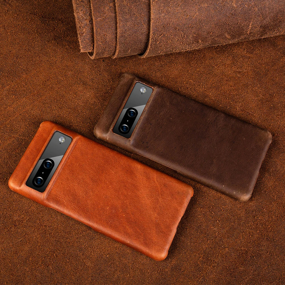 Aesthetic Vintage Retro Genuine Leather Google Case - DealJustDeal