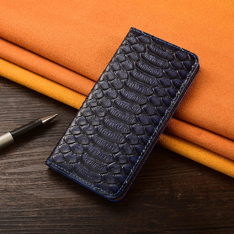 Python Skin  Wallet Magnet Genuine Leather Google Case - DealJustDeal