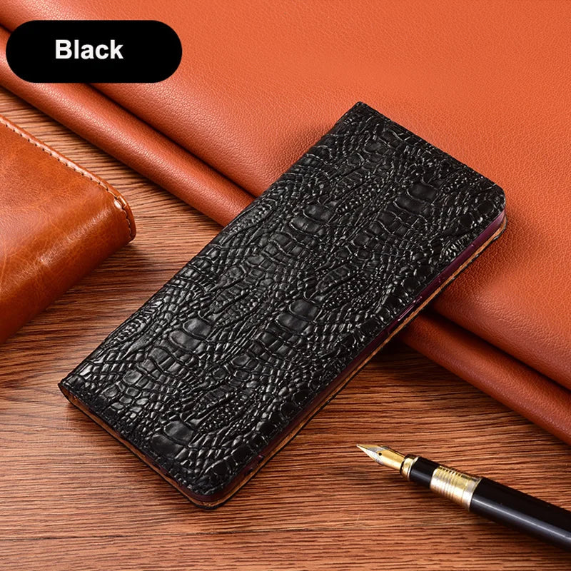 Crocodile Claw Genuine Leather Flip iPhone Case - DealJustDeal