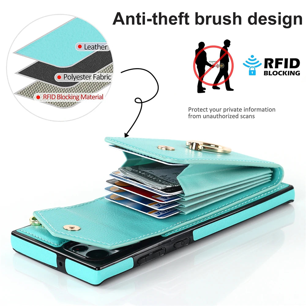 Luxury Wallet Leather Galaxy S Case - DealJustDeal