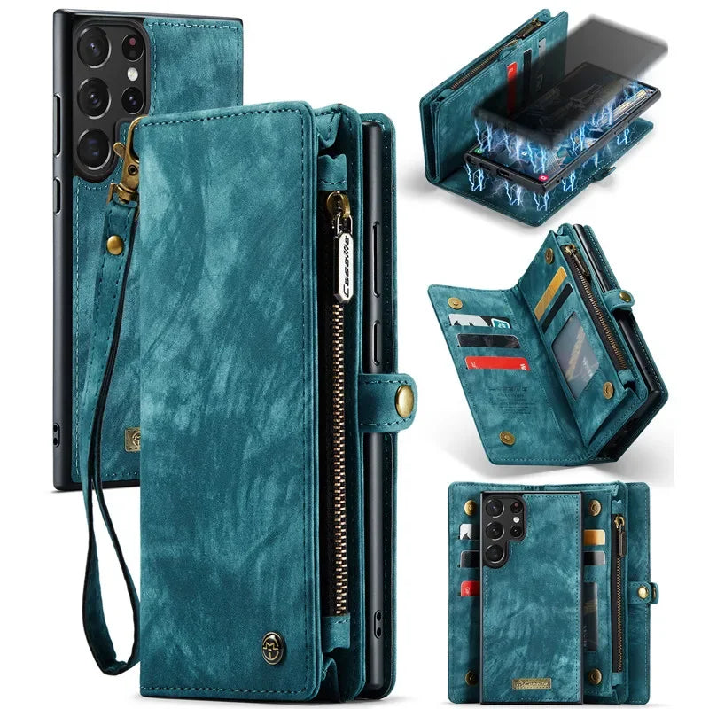 Lanyard Flip Leather Wallet Card Galaxy A, Note and S Case - DealJustDeal