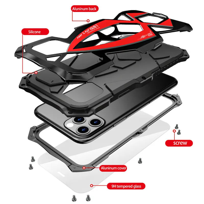 Shockproof Metal Shell Rugged Armor iPhone Case - DealJustDeal