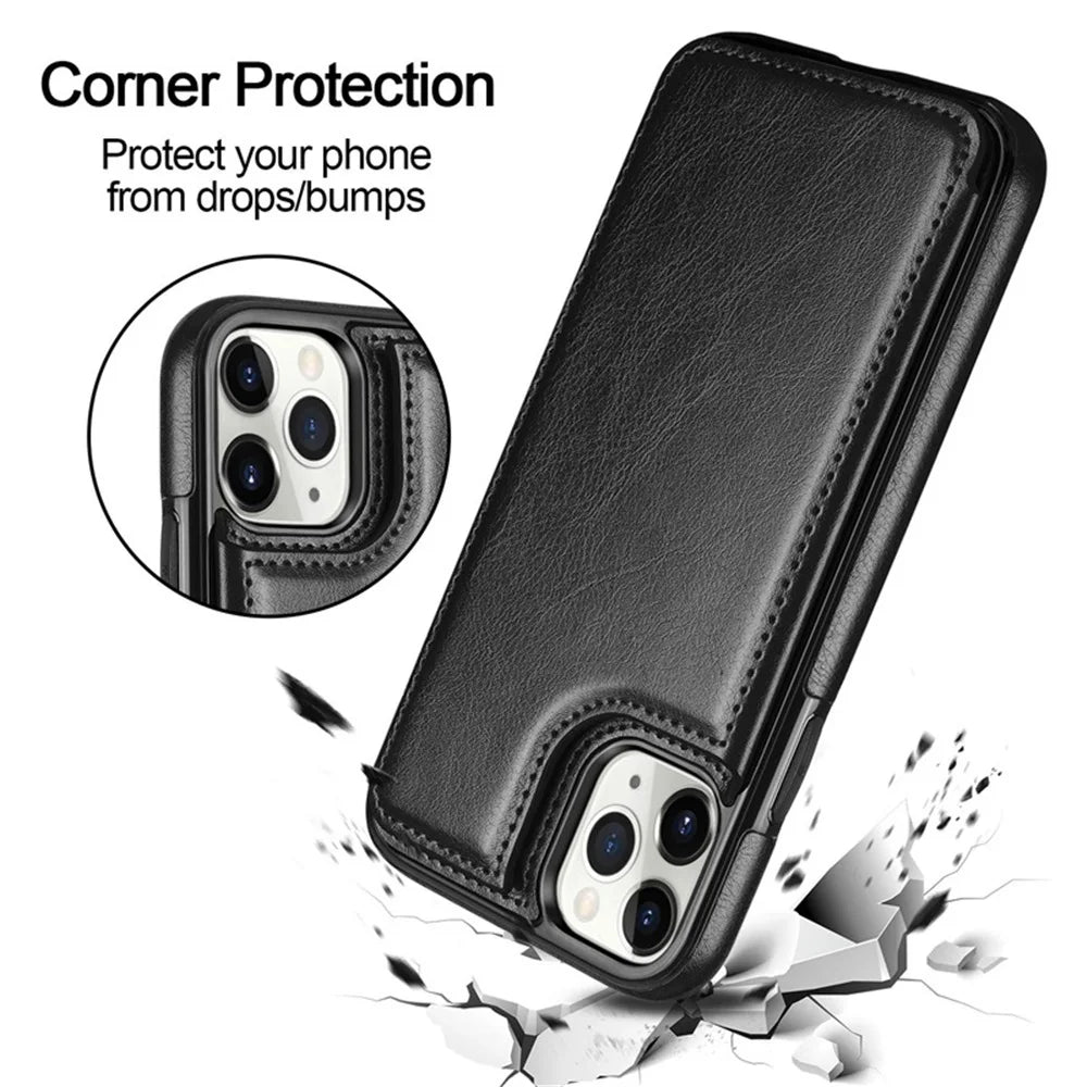 Card Holder Leather iPhone Case - DealJustDeal