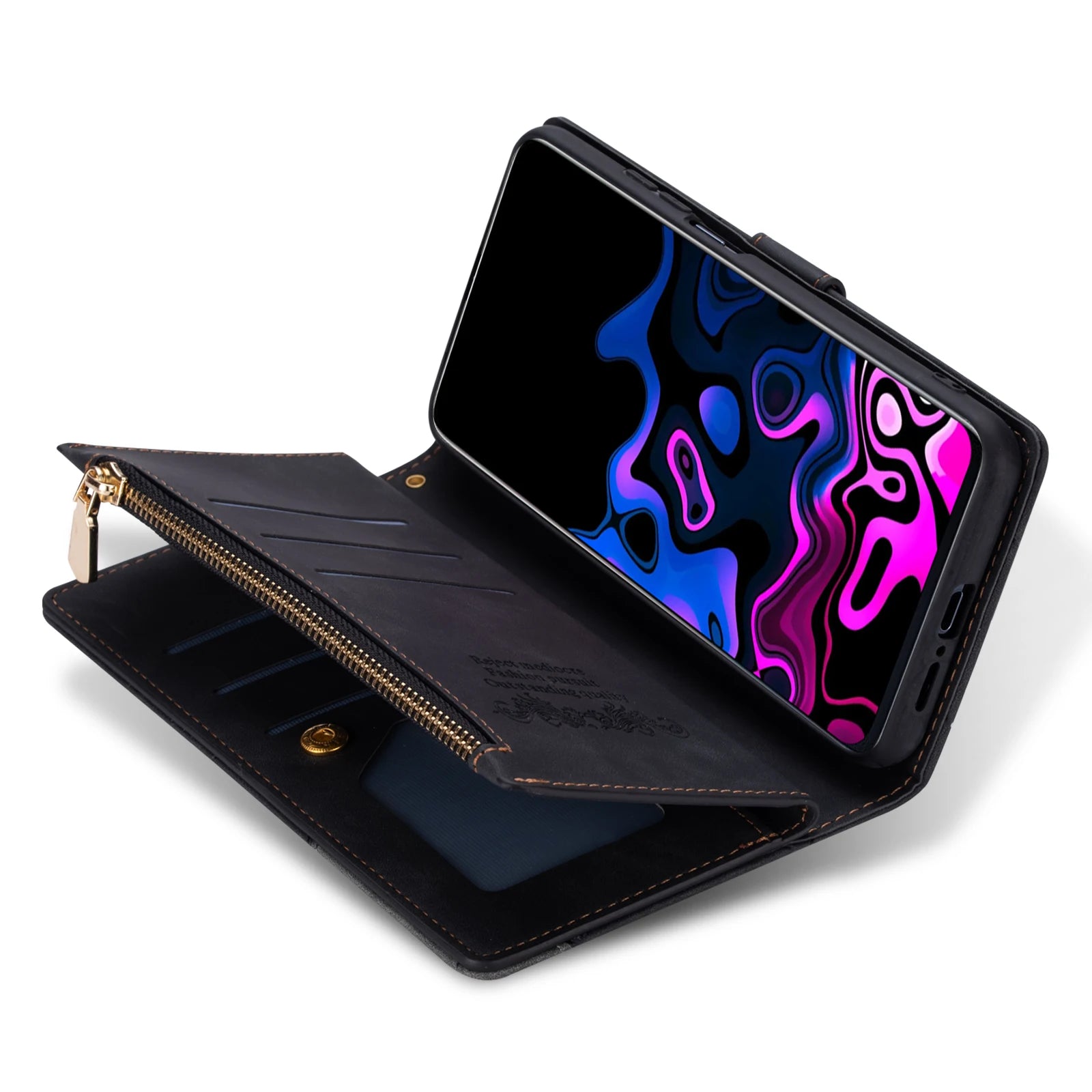 Card Slot Flip Wallet Leather Galaxy A and M Case - DealJustDeal