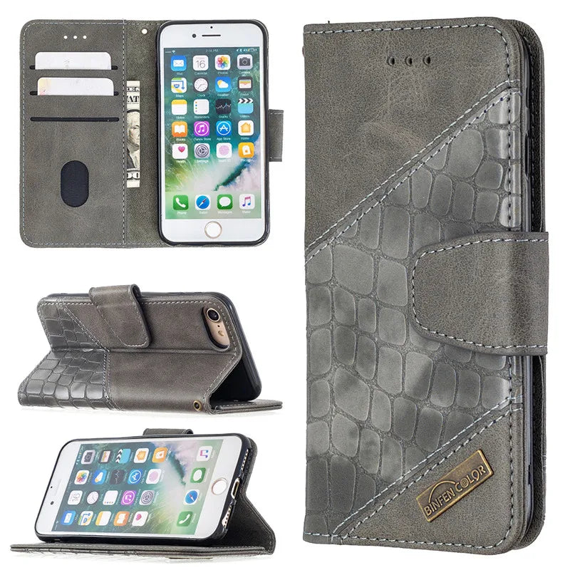 Protective Wallet Flip Leather iPhone Case SE2020 2022 - DealJustDeal