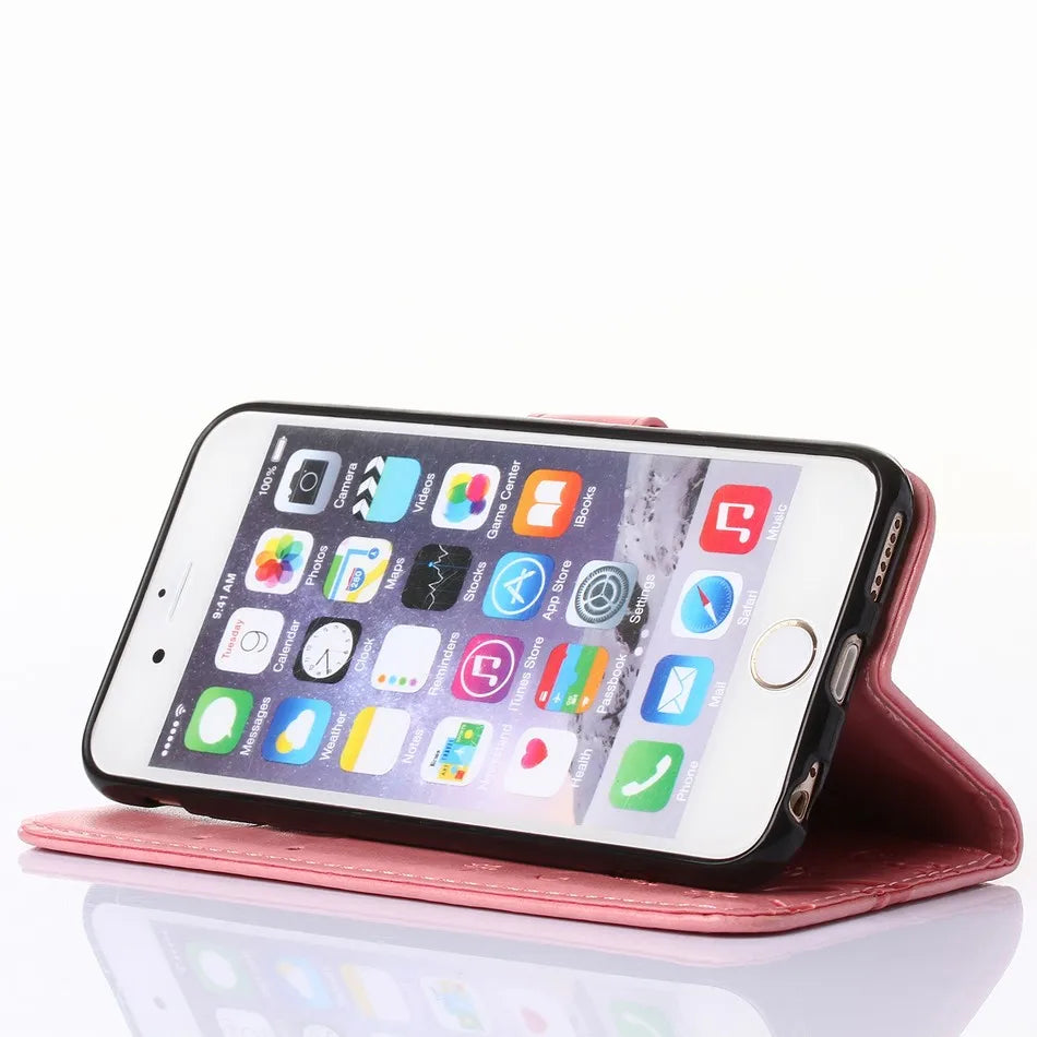 Stand Leather Flip Wallet iPhone Case - DealJustDeal