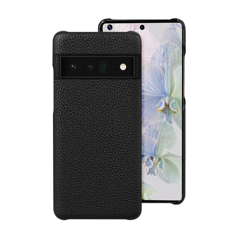 Litchi Grain Half-Inclusive Genuine Cowhide Leather Google Case - DealJustDeal