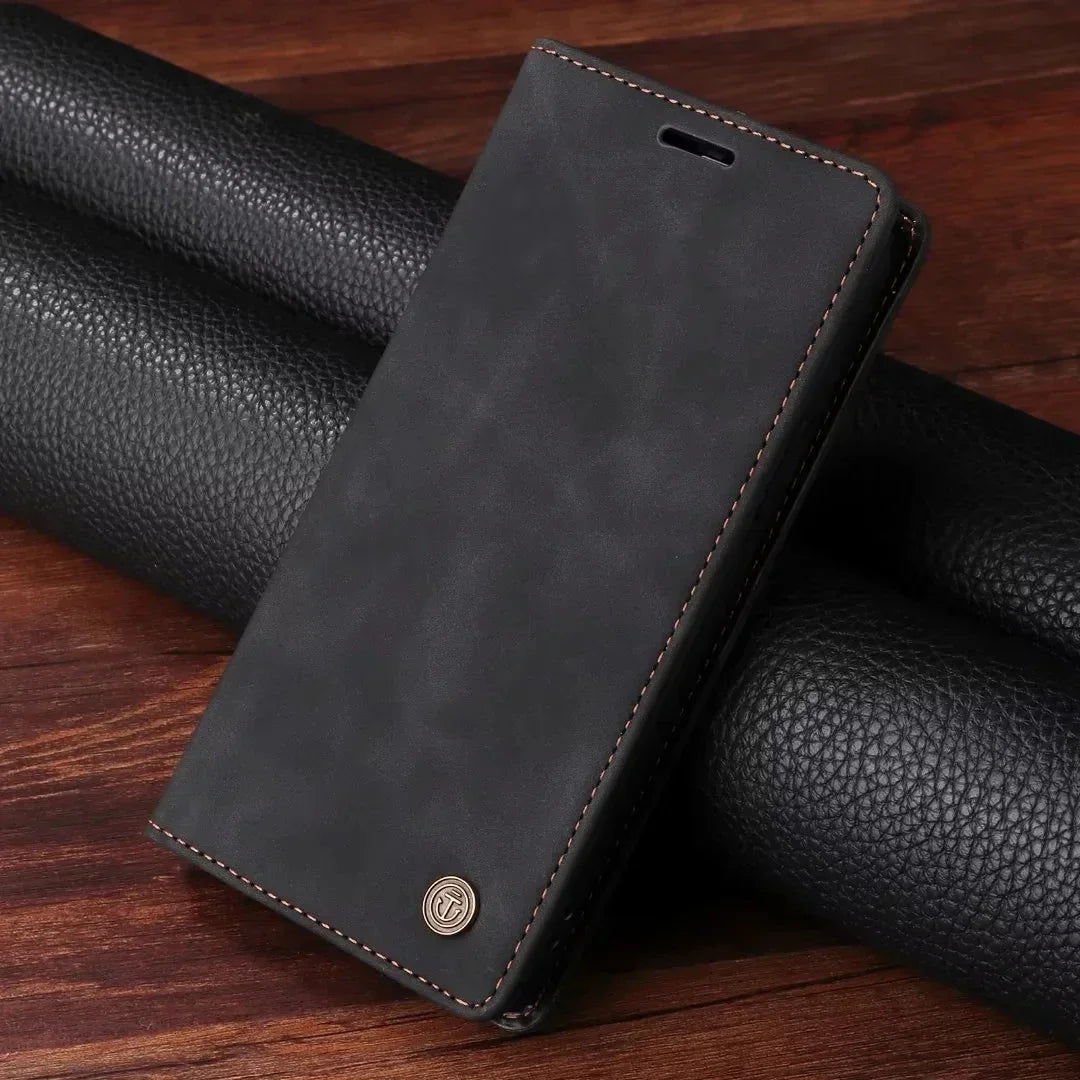 Flip Book Leather Wallet Galaxy A Case - DealJustDeal