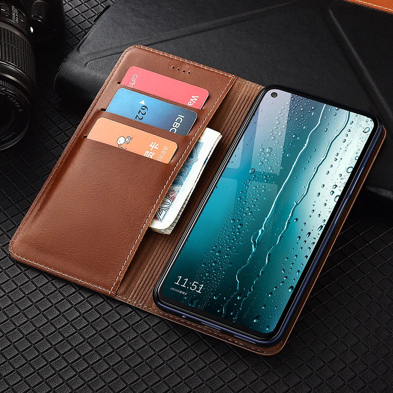 Magnetic Flip Genuine Leather Galaxy Note Case - DealJustDeal