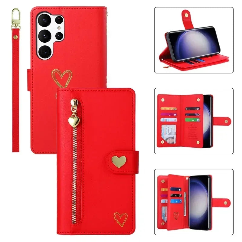 Flip Lanyard Stand Wallet Card Leather Galaxy Note and S Case - DealJustDeal