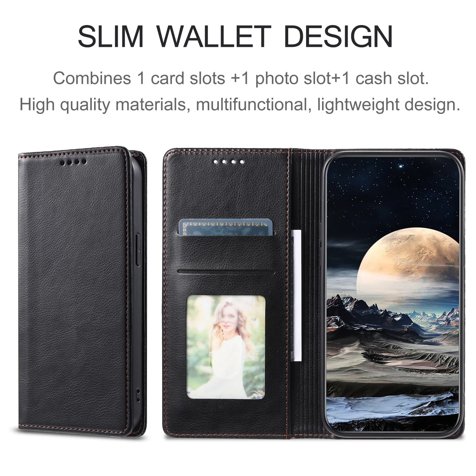 Magnetic Flip Card Slot Wallet Flip Leather Google Case - DealJustDeal