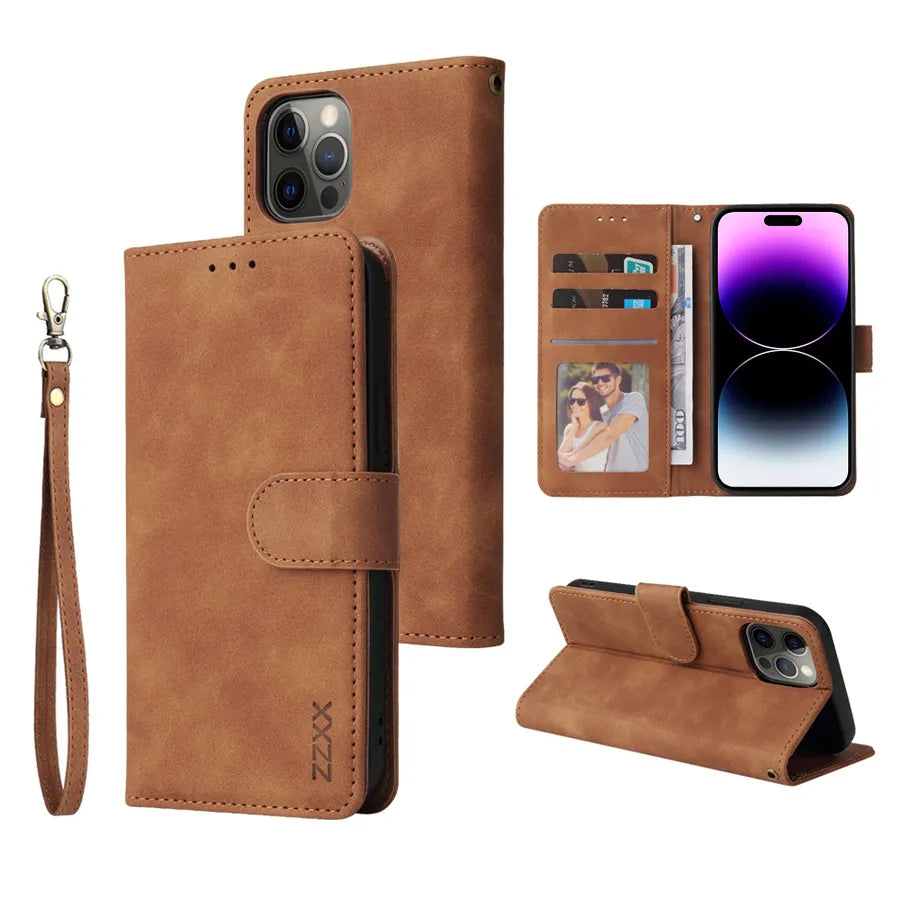 Flip Card Slot Holder Leather Wallet iPhone Case - DealJustDeal