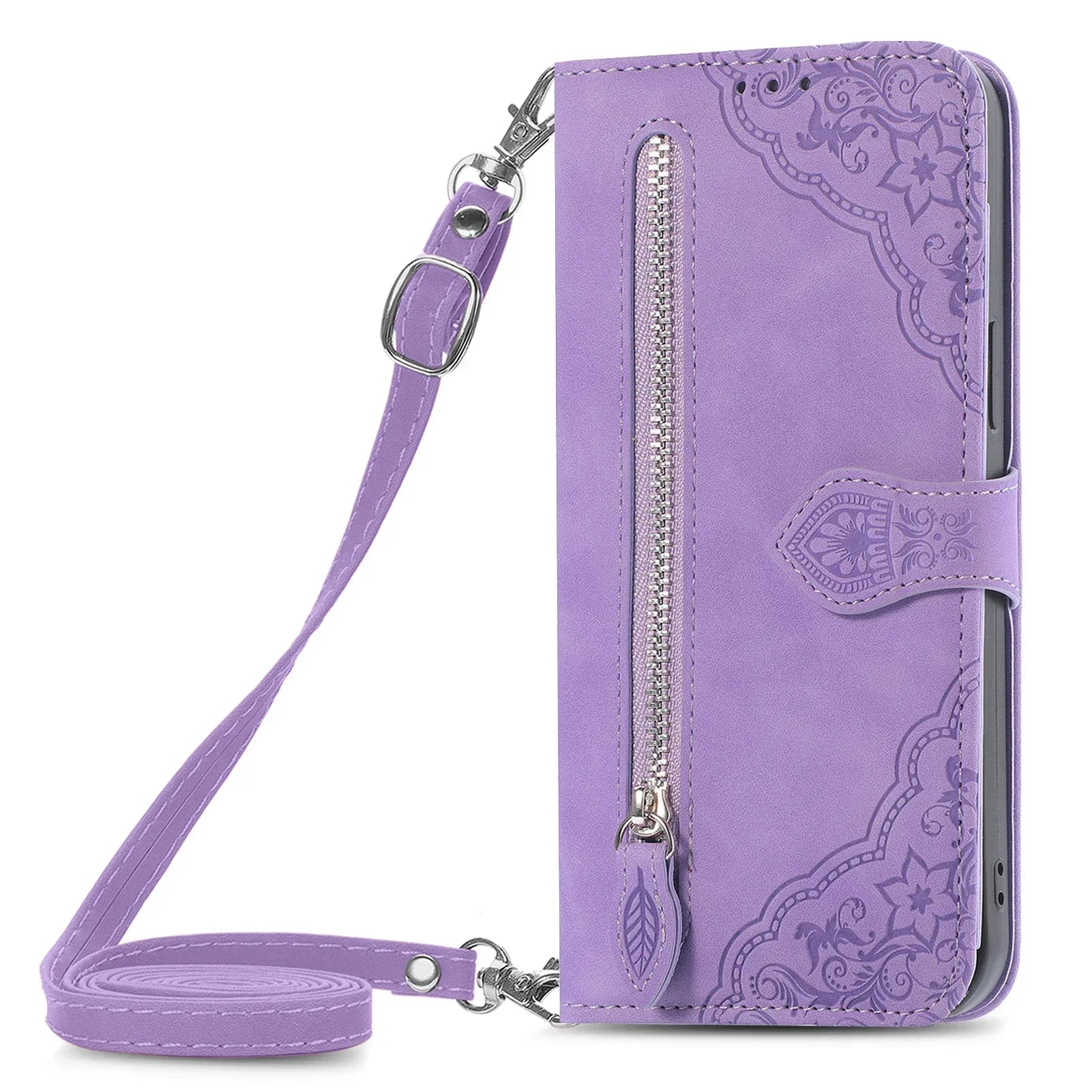 Zipper Leather Flip Wallet Google Case - DealJustDeal