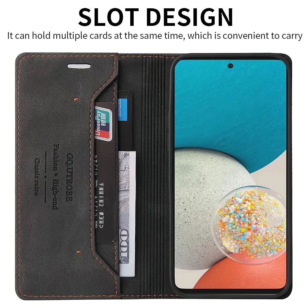 Anti-theft Flip Leather Galaxy A Case - DealJustDeal