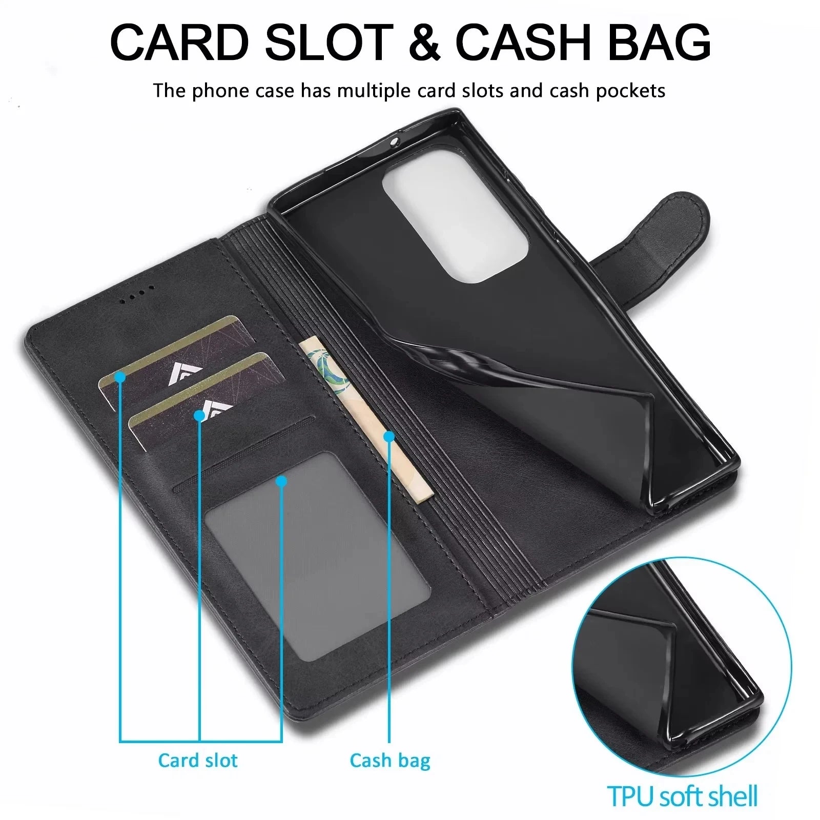 Flip Wallet Leather Galaxy M and S Case - DealJustDeal