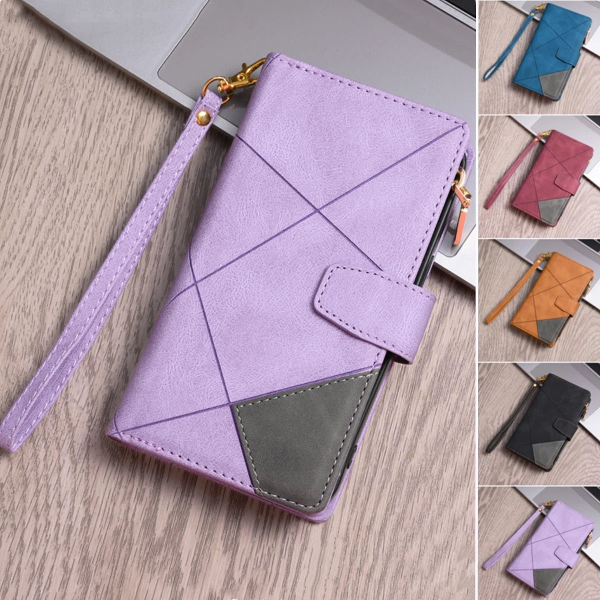 Card Slot Flip Wallet Leather Galaxy A, F, M and S Case - DealJustDeal