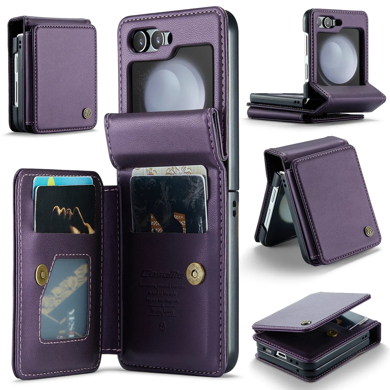 Magnetic Wallet Flip Leather Galaxy Z Flip Case - DealJustDeal