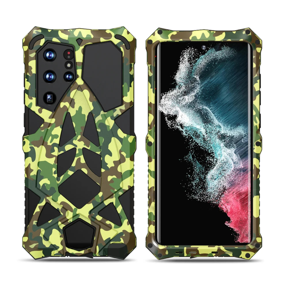 Rugged Metal Armor Cover Bumper Galaxy A and S Case - DealJustDeal