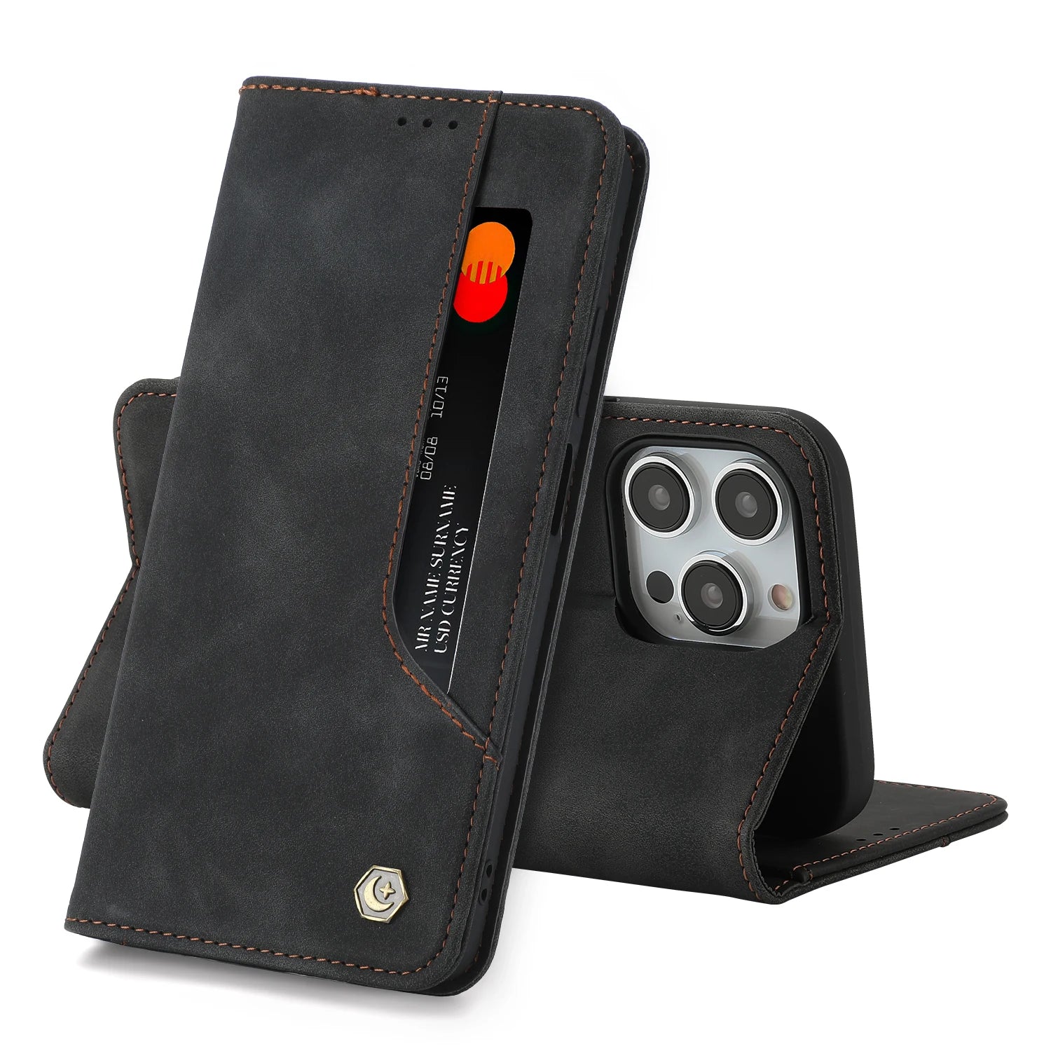 Magnetic Flip Wallet Card Slot Leather iPhone Case - DealJustDeal