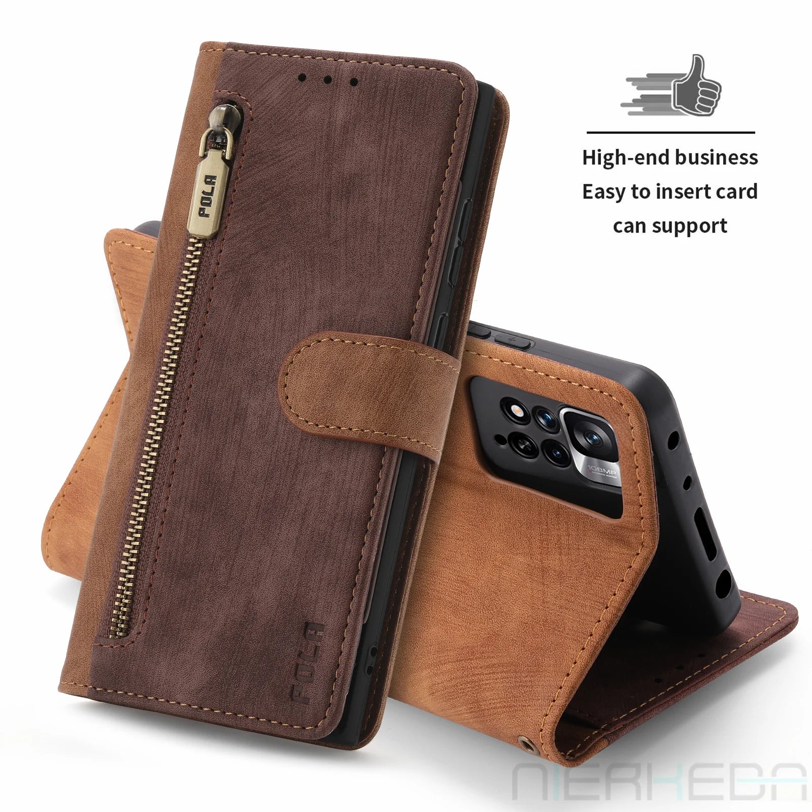 Anti-Theft Brush Wallet Google Case - DealJustDeal