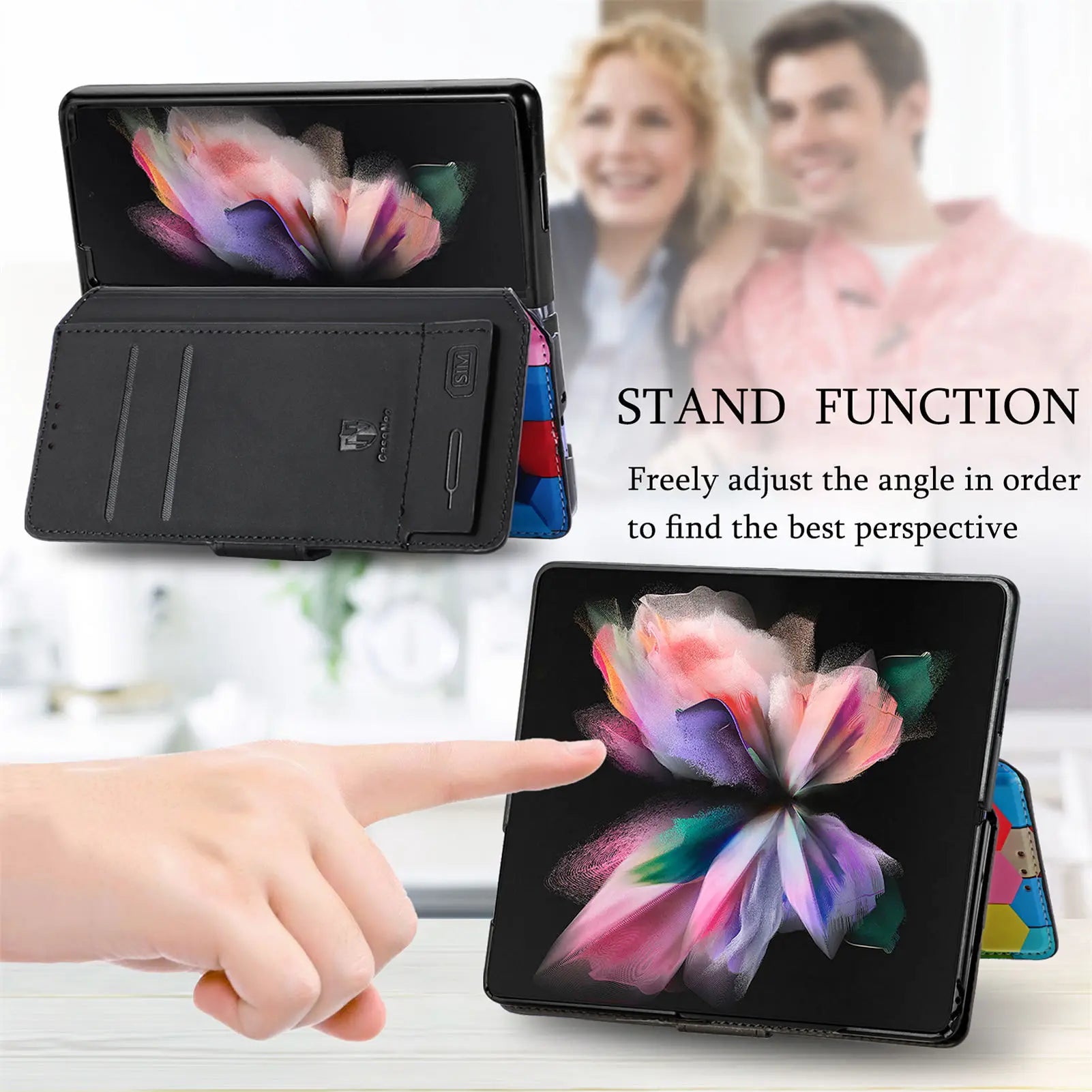 Multifunctional Wallet Double Side Buckle Anti-Drop Leather Galaxy Z Fold Case - DealJustDeal