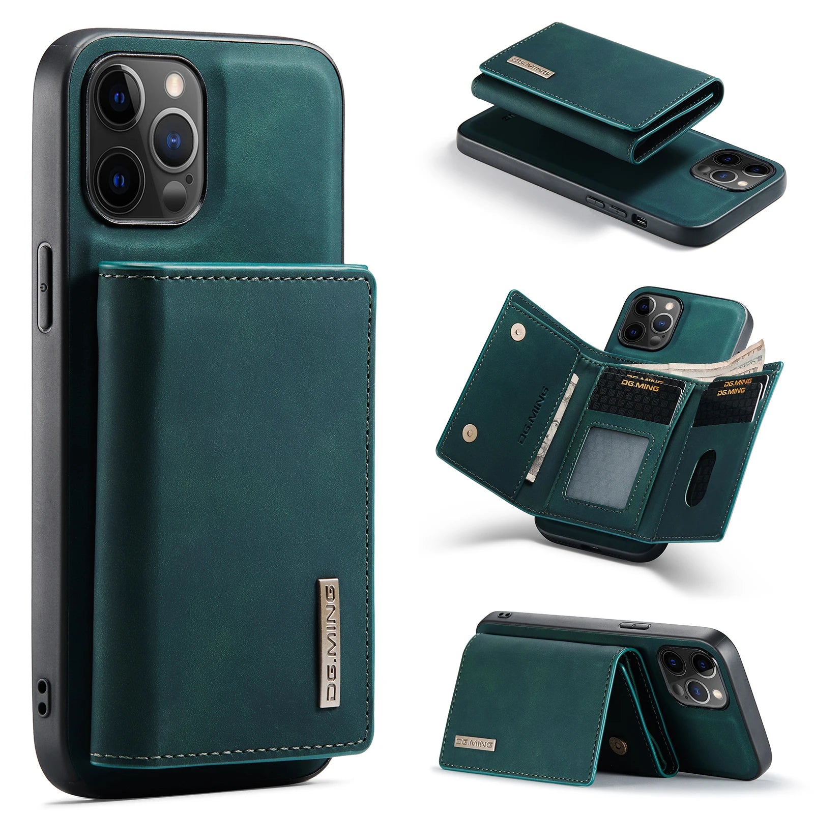 Intelligent Divide Split body Magnetic Leather Wallet iPhone Case - DealJustDeal