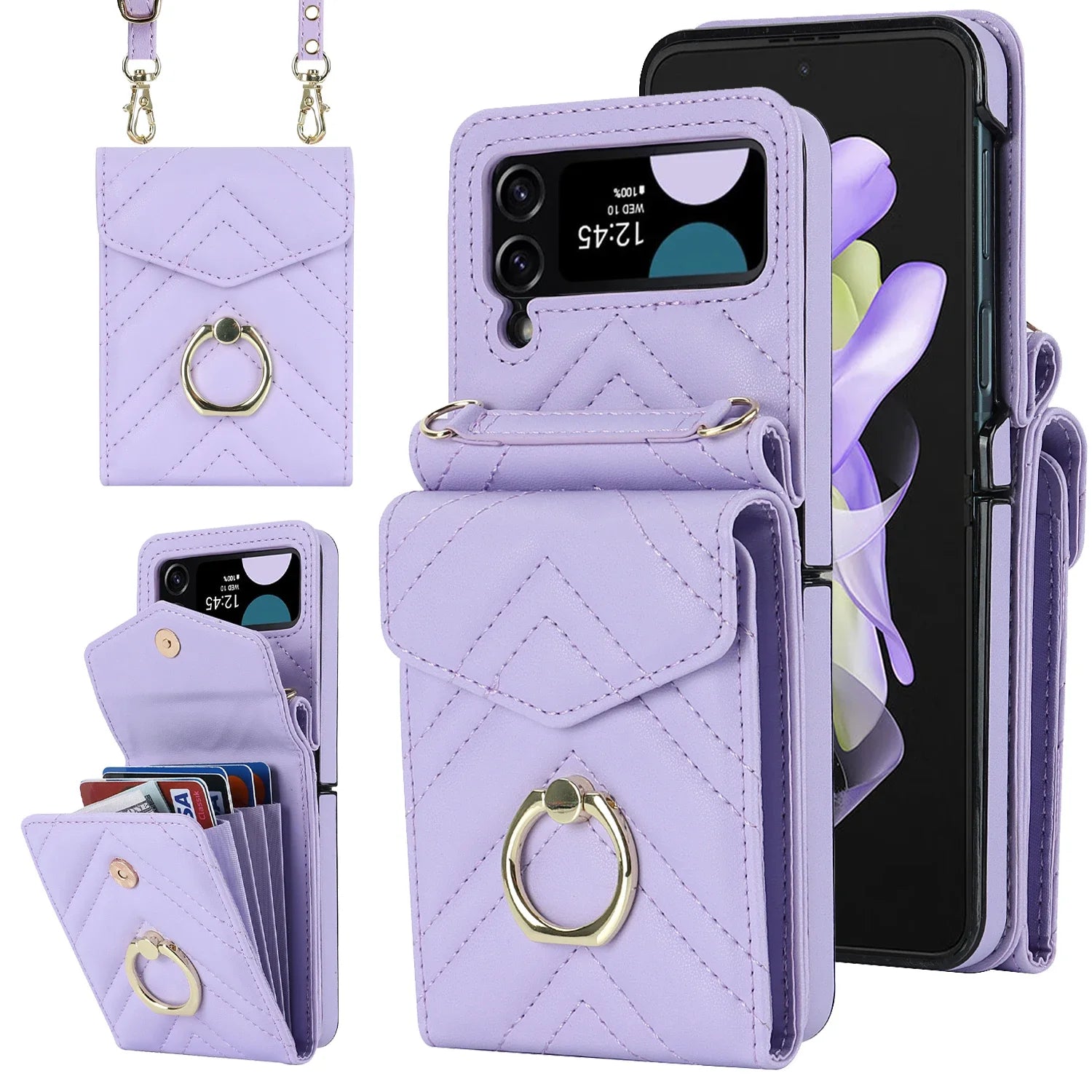 Wallet RFID Card Slot Leather Galaxy Z Flip Case - DealJustDeal