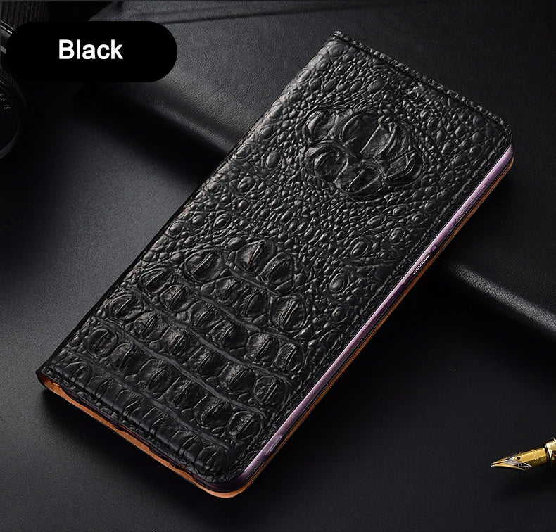 Magnetic Wallet Flip Crocodile Back Veins Genuine Leather Galaxy S Case - DealJustDeal