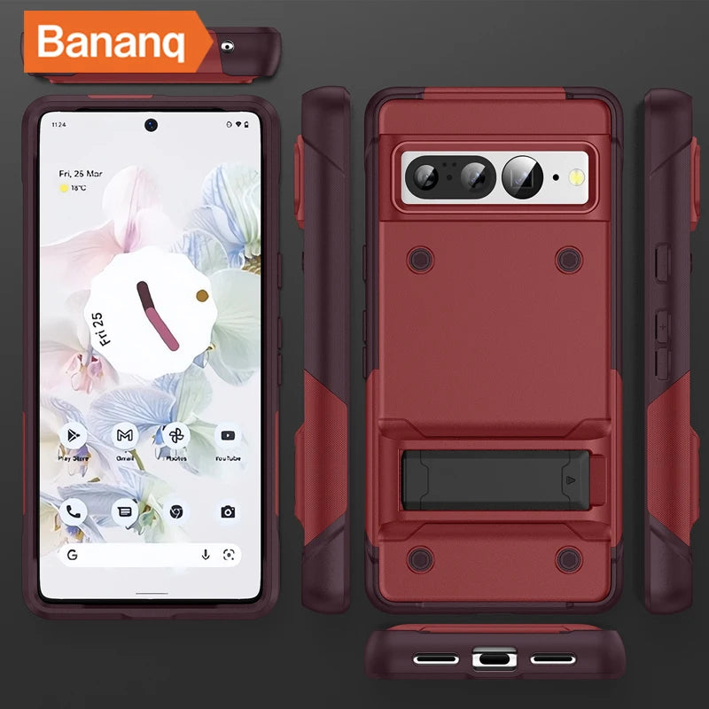 TPU Bumper Invisible Kickstand Armor Stand Google Case - DealJustDeal