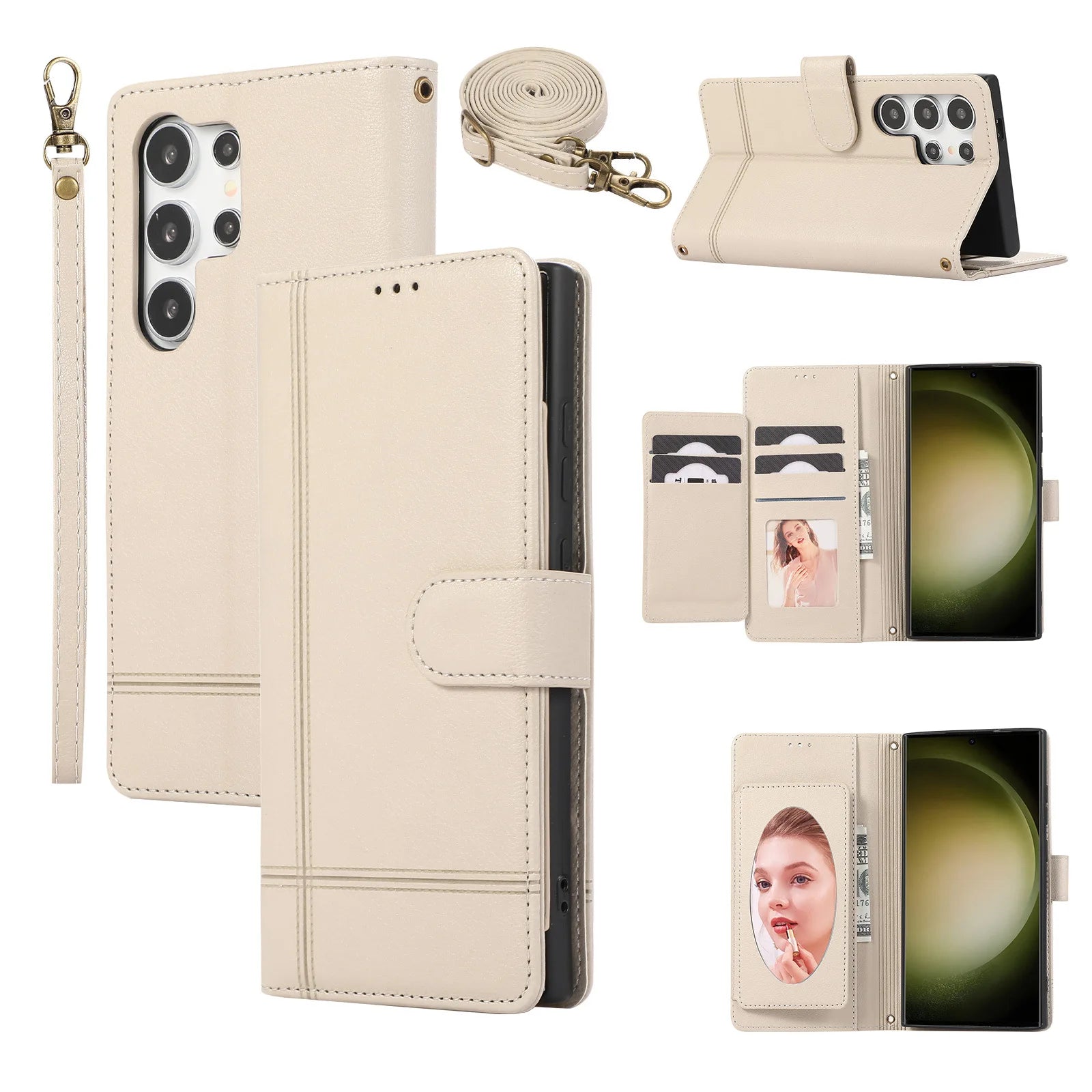 Lanyard Wallet Card Leather Galaxy Note and S Case - DealJustDeal