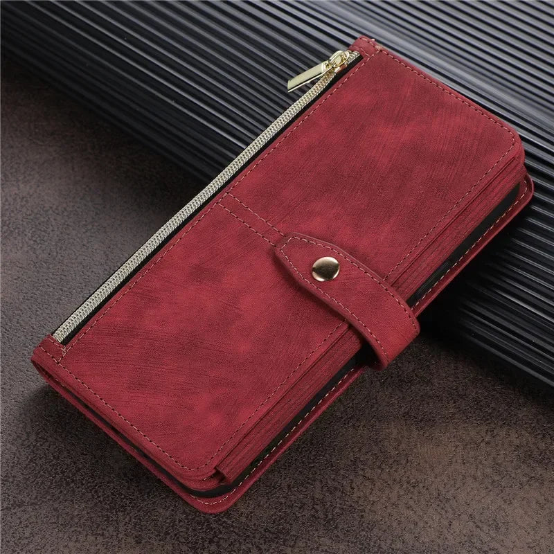 Zipper Wallet Flip Leather Galaxy Note and S Case - DealJustDeal