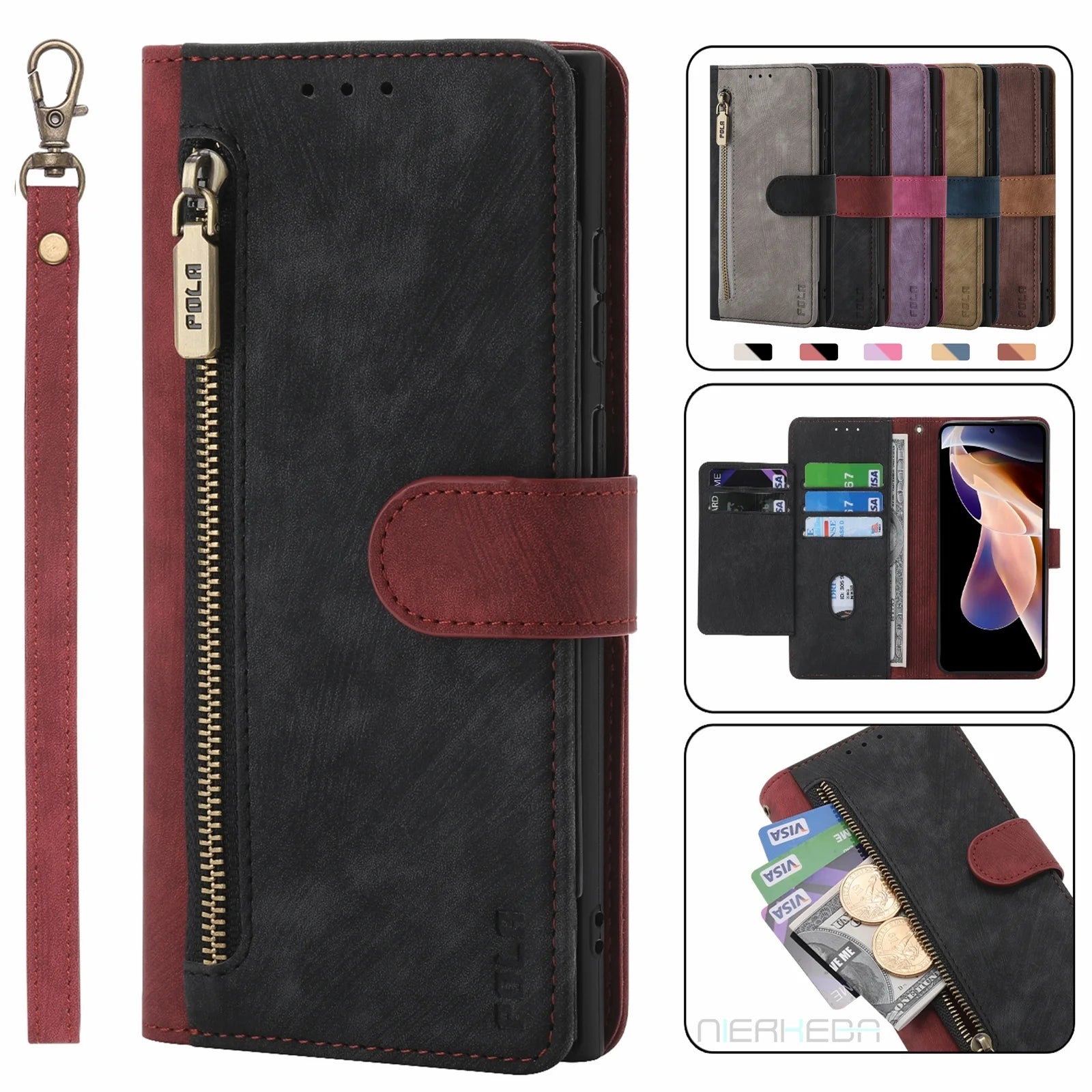 Flip Wallet Leather Galaxy A and M Case - DealJustDeal