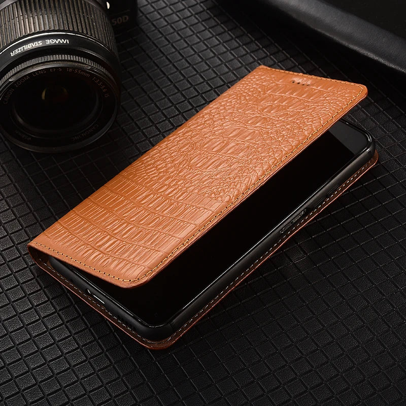 Magnetic Flip Wallet  Vintage Genuine Leather Galaxy S Case - DealJustDeal