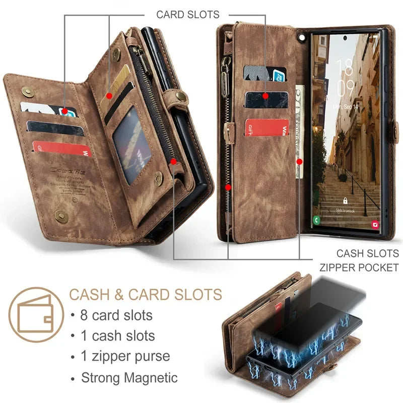 Lanyard Flip Leather Wallet Card Galaxy A, Note and S Case - DealJustDeal