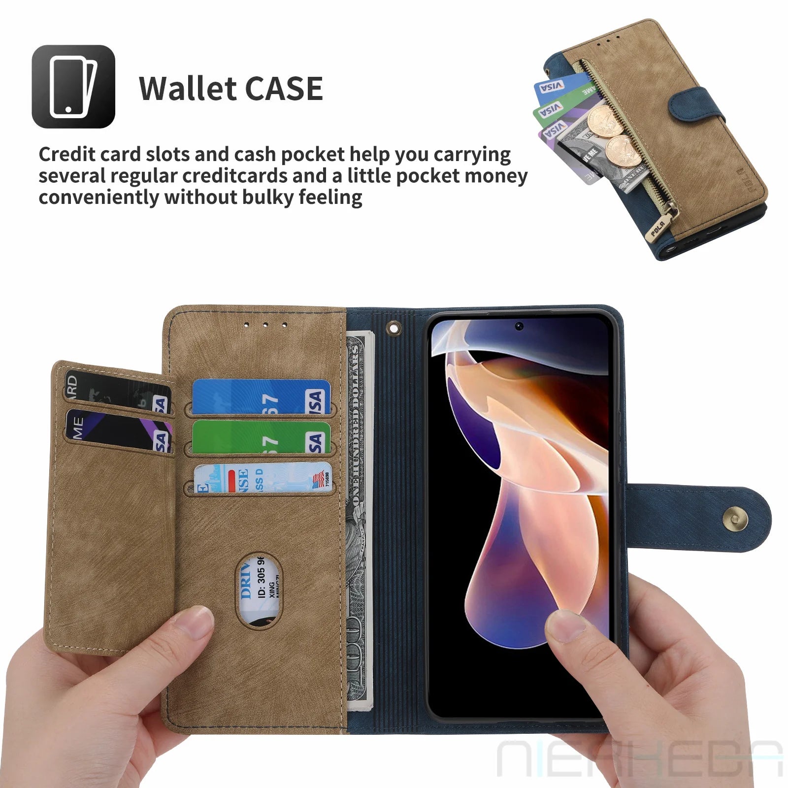 Anti-Theft Brush Wallet Google Case - DealJustDeal