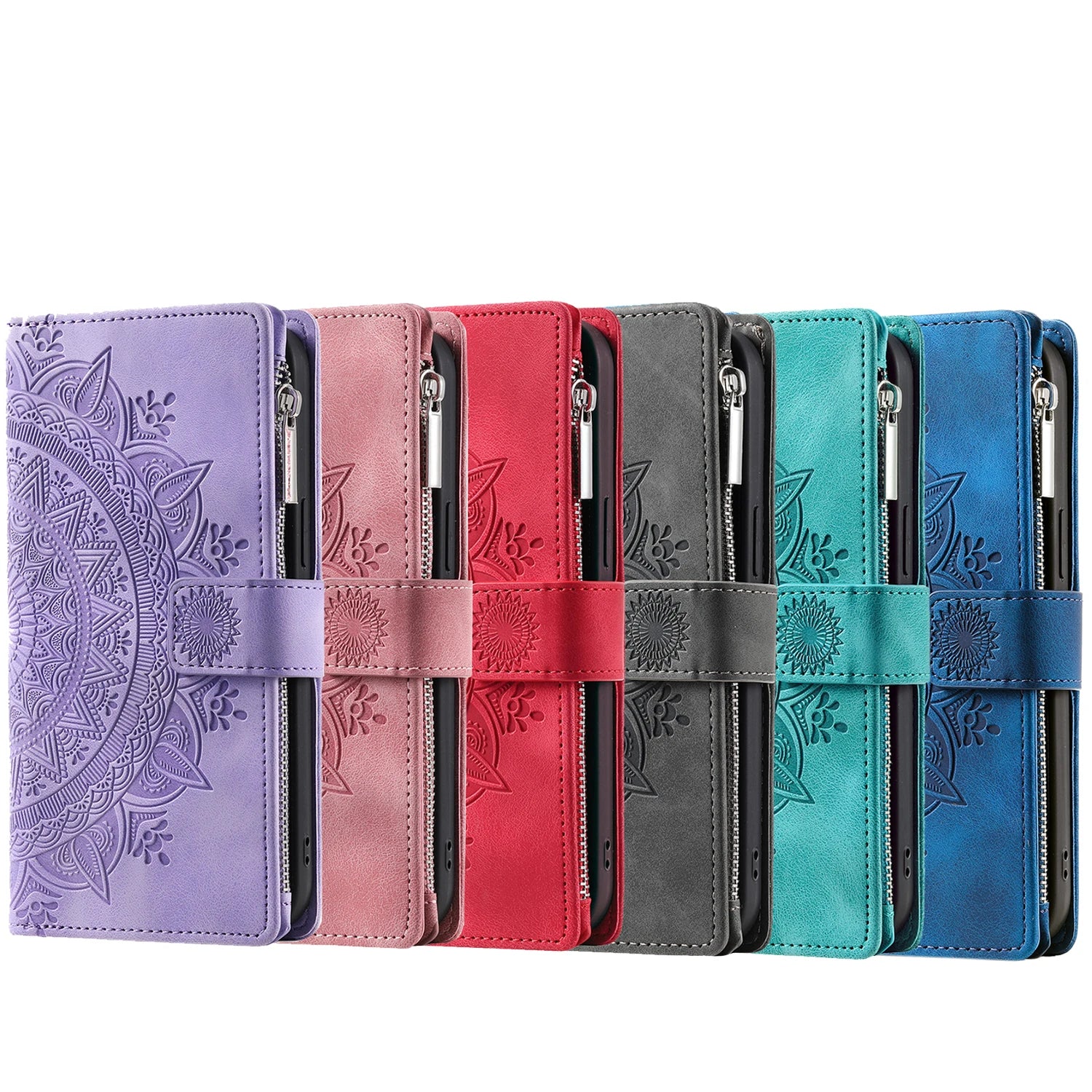 Card Wallet Embossing Leather Flip Galaxy Note and S Case - DealJustDeal