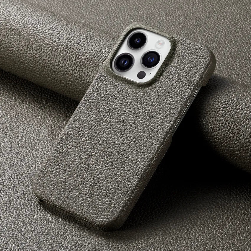 Slim Litchi Grain Leather iPhone Case - DealJustDeal