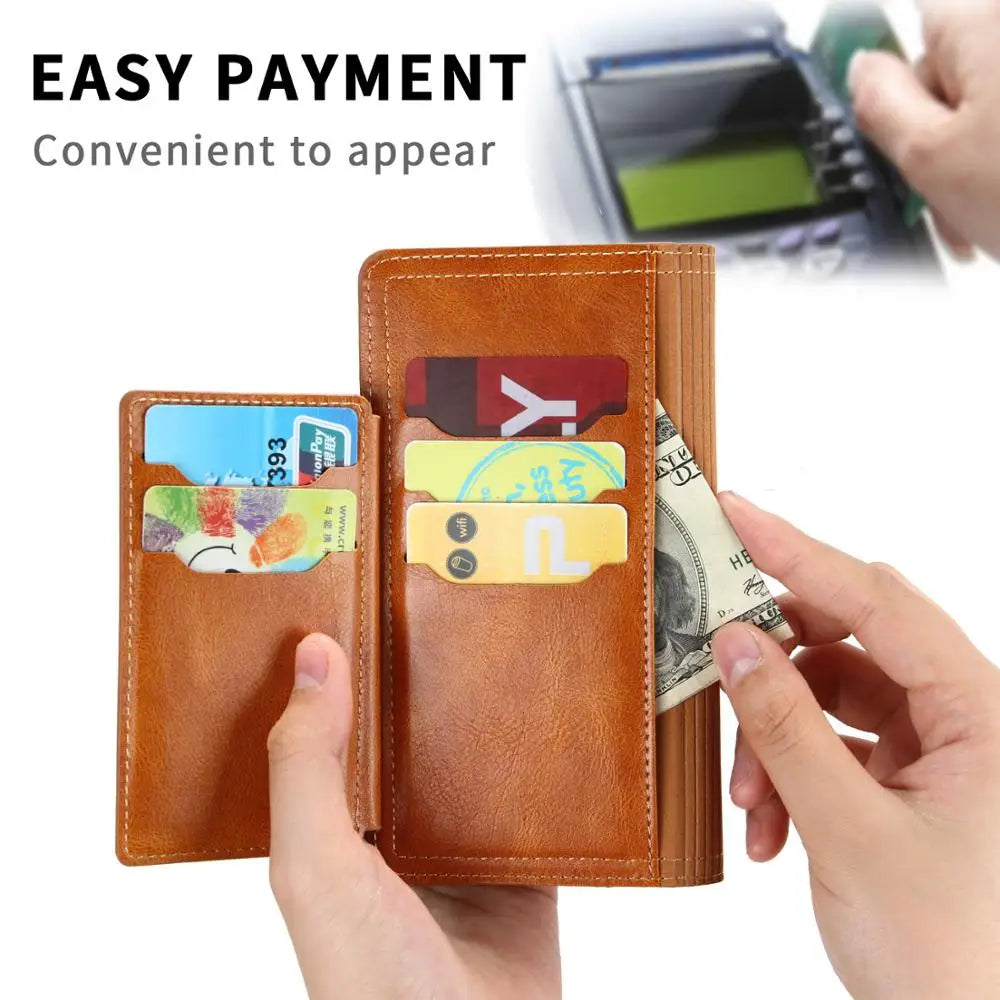 Leather Zipper Flip Wallet iPhone Case - DealJustDeal