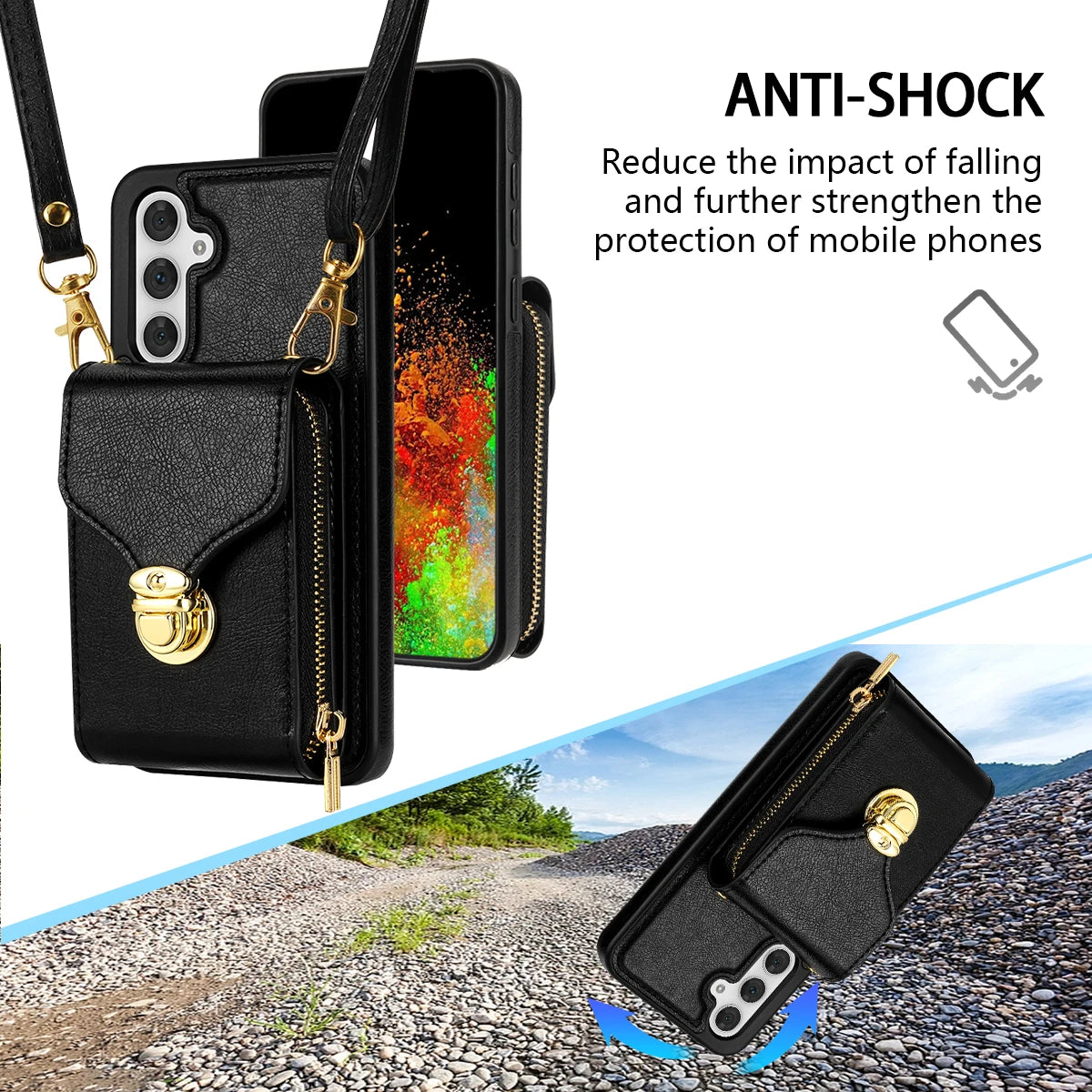 Card Slot Holder Wallet Leather Galaxy S Case - DealJustDeal