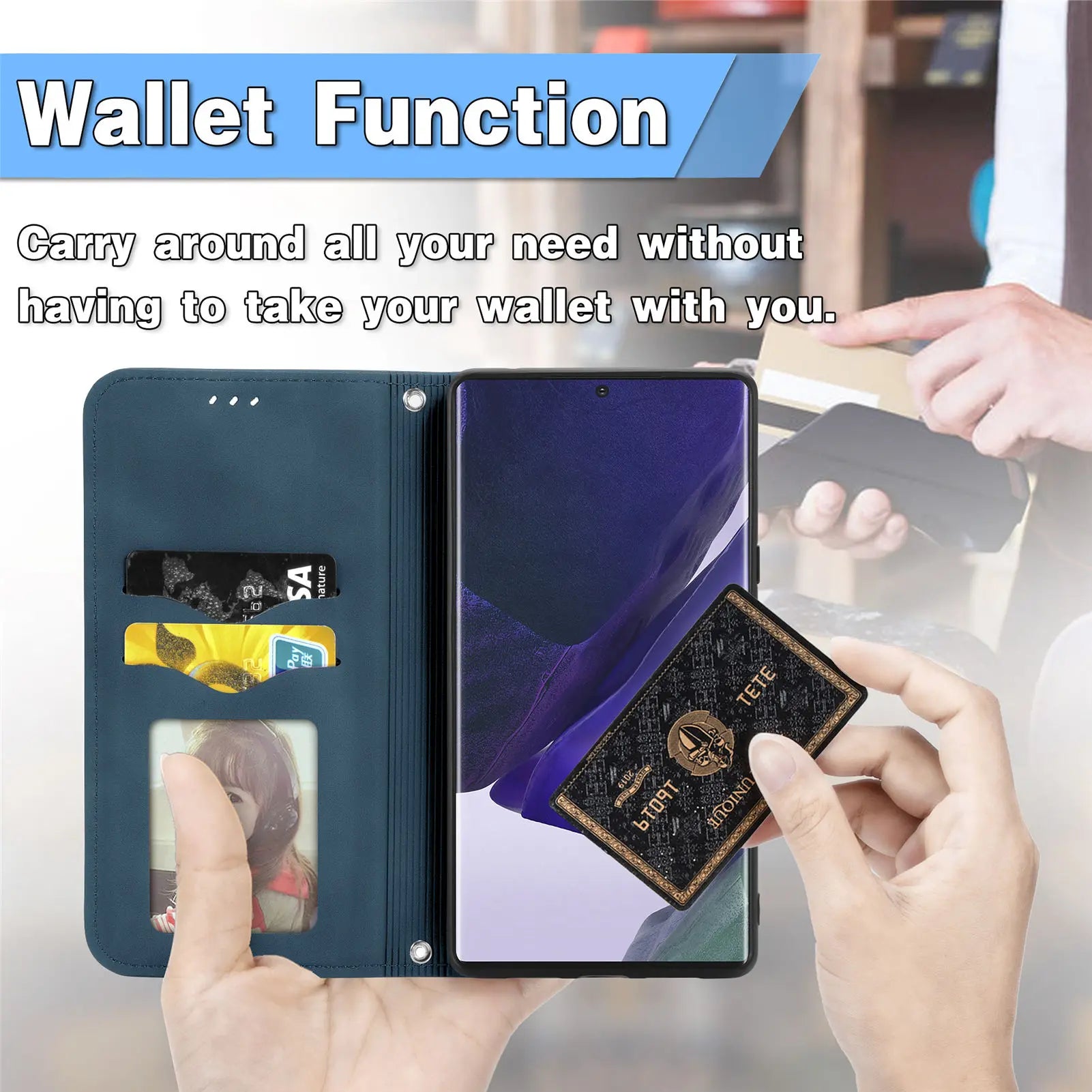 Flip Wallet Leather Galaxy Note and S Case - DealJustDeal