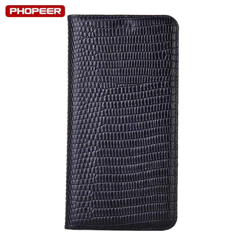 Lizard Grain Flip Genuine Leather Galaxy F Case - DealJustDeal