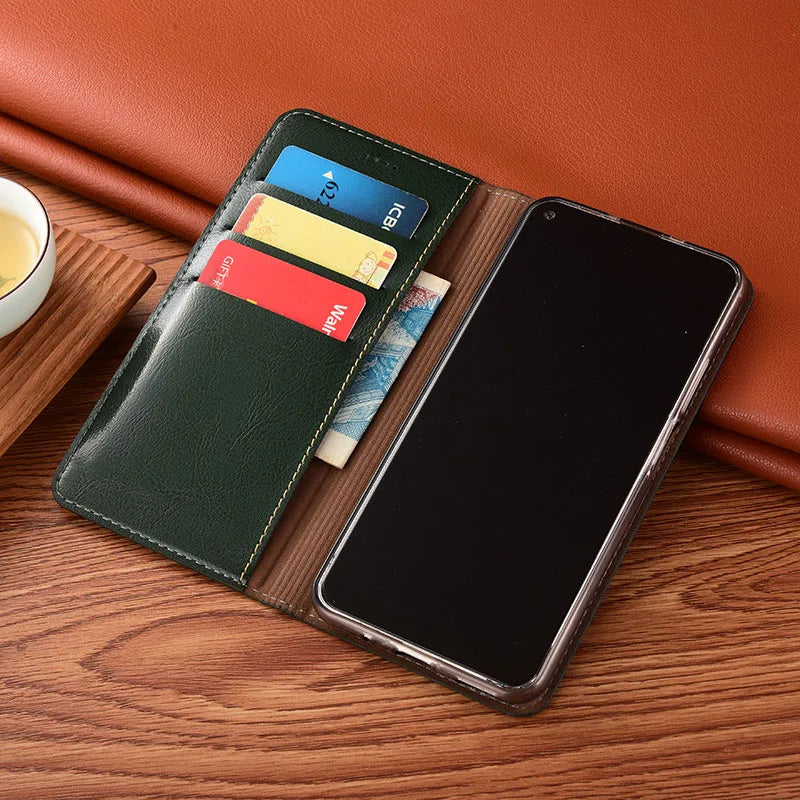 Genuine Leather Magnetic Flip Google Case - DealJustDeal