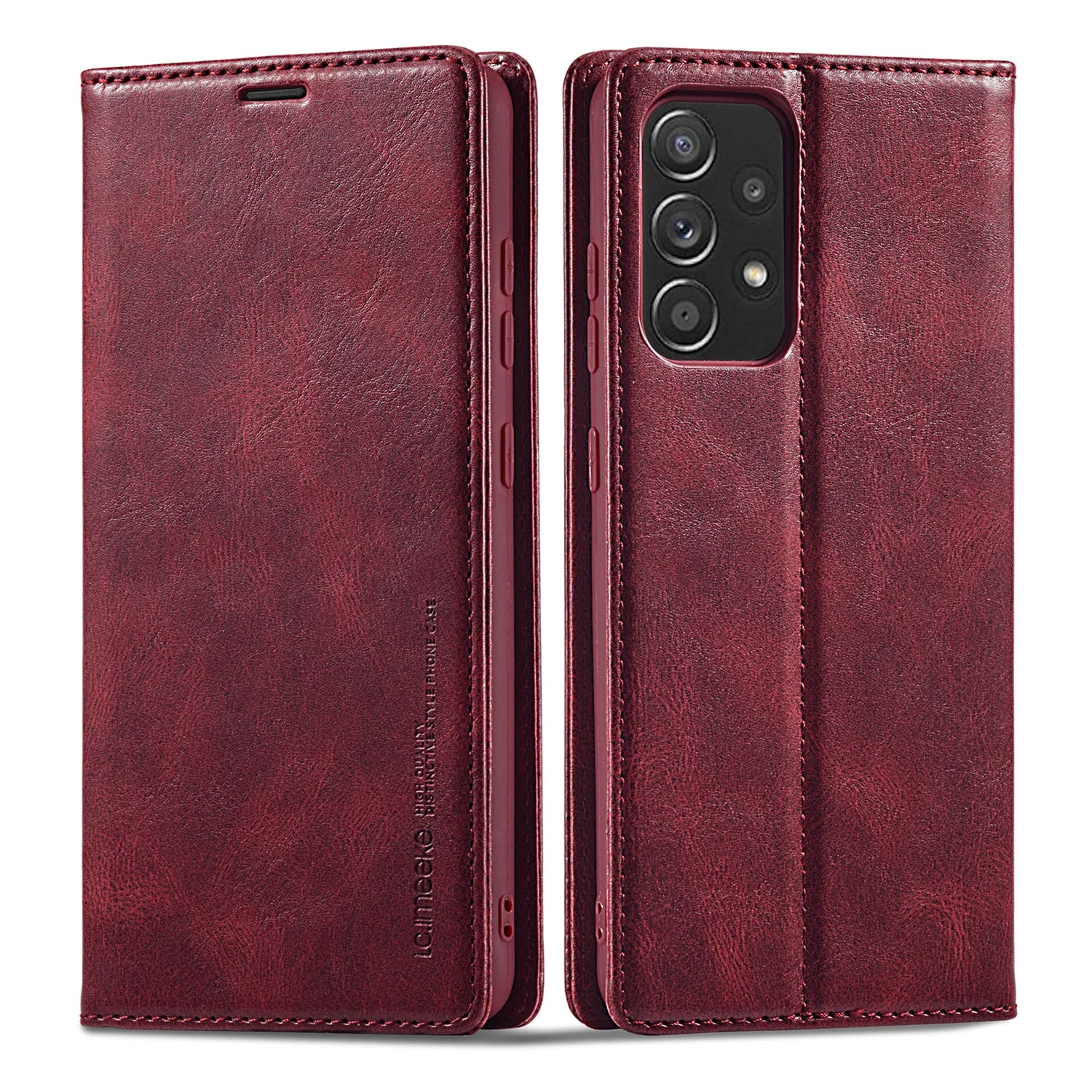 Anti-theft Brush Wallet Magnetic Flip Leather Galaxy A and S Case - DealJustDeal