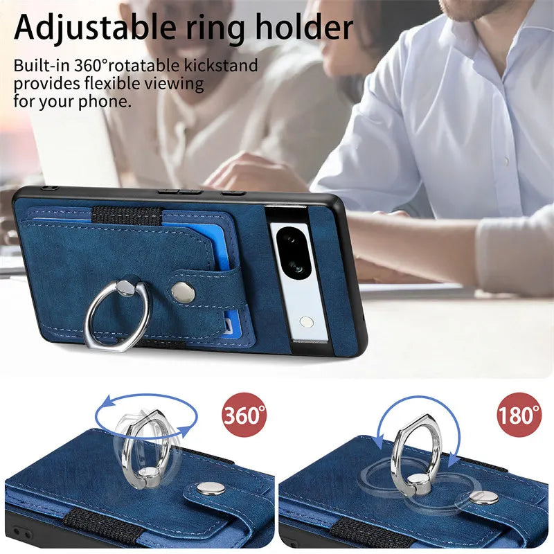 Magnetic Car Holder Wallet Leather Google Case - DealJustDeal