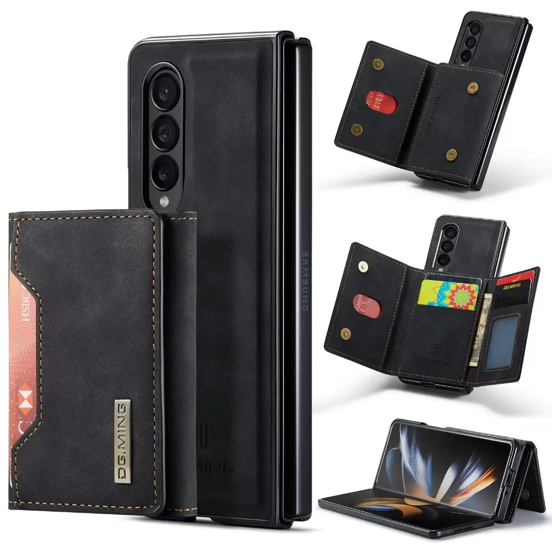 Detachable Card Pocket Flip Leather Magnetic Wallet Galaxy Fold Z Case - DealJustDeal