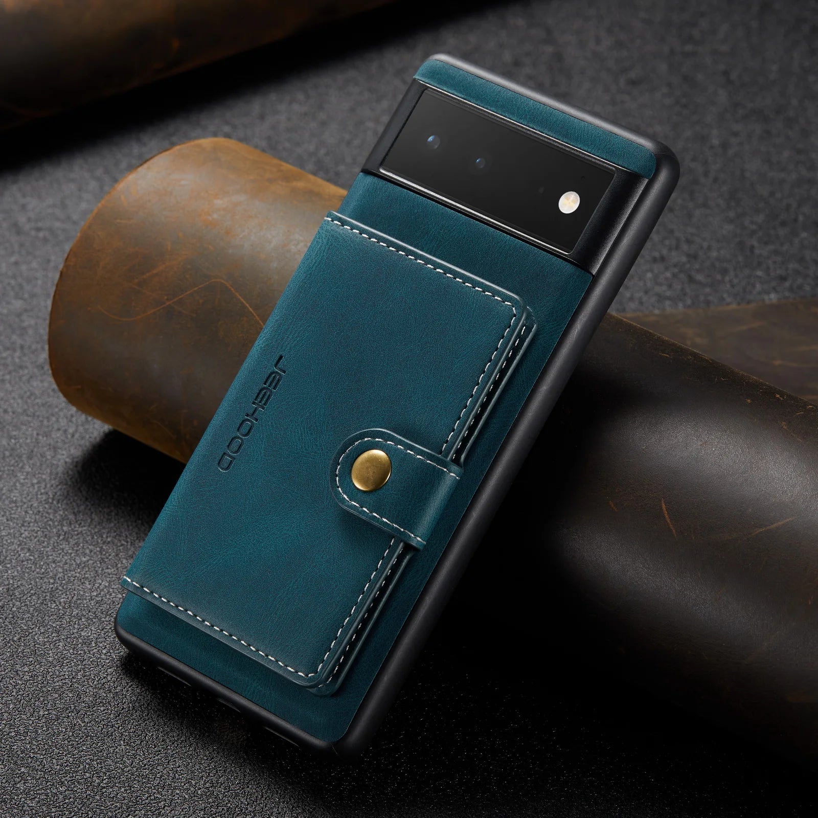Leather Wallet Card Slot Magnetic Google case - DealJustDeal